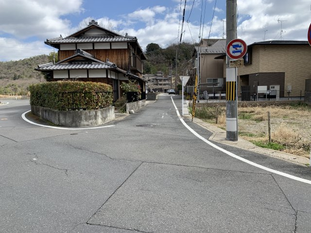 京都市北区上賀茂池端町　建築条件無し売土地【B号地】の前面道路含む現地写真
