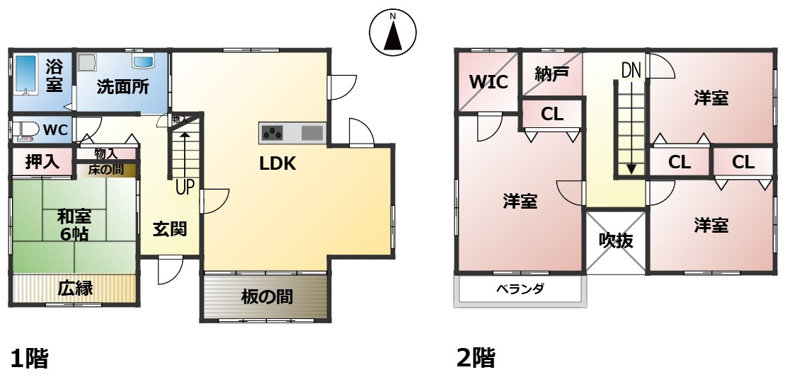 高島市今津町下弘部中古戸建の間取り