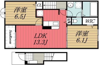 【間取り】 | Ksヴィレッジ旭　A