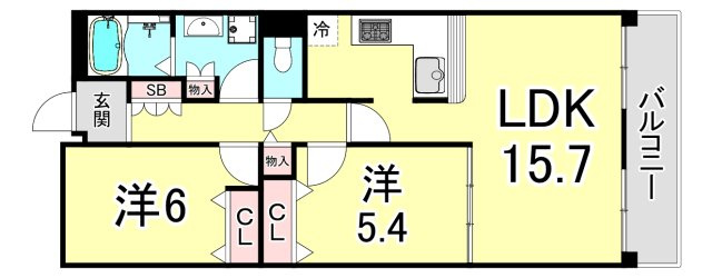 甲子園三番町ハイツの間取り