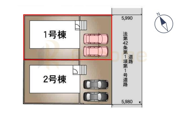 龍ケ崎市城ノ内第10　新築戸建て　1号棟の区画図|大きなお買い物だからこそ、メリット・デメリットを伝えさせて頂きます。
R-homeにお任せください♪