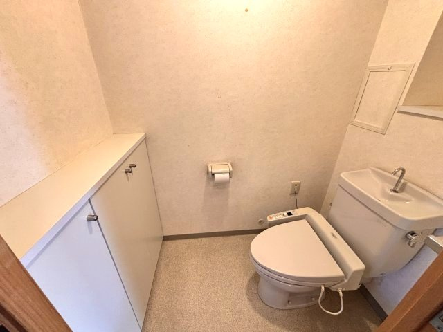 温水洗浄便座トイレ　収納が有ります