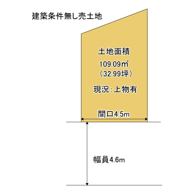 京都市北区紫竹上堀川町　建築条件無し売土地の土地図