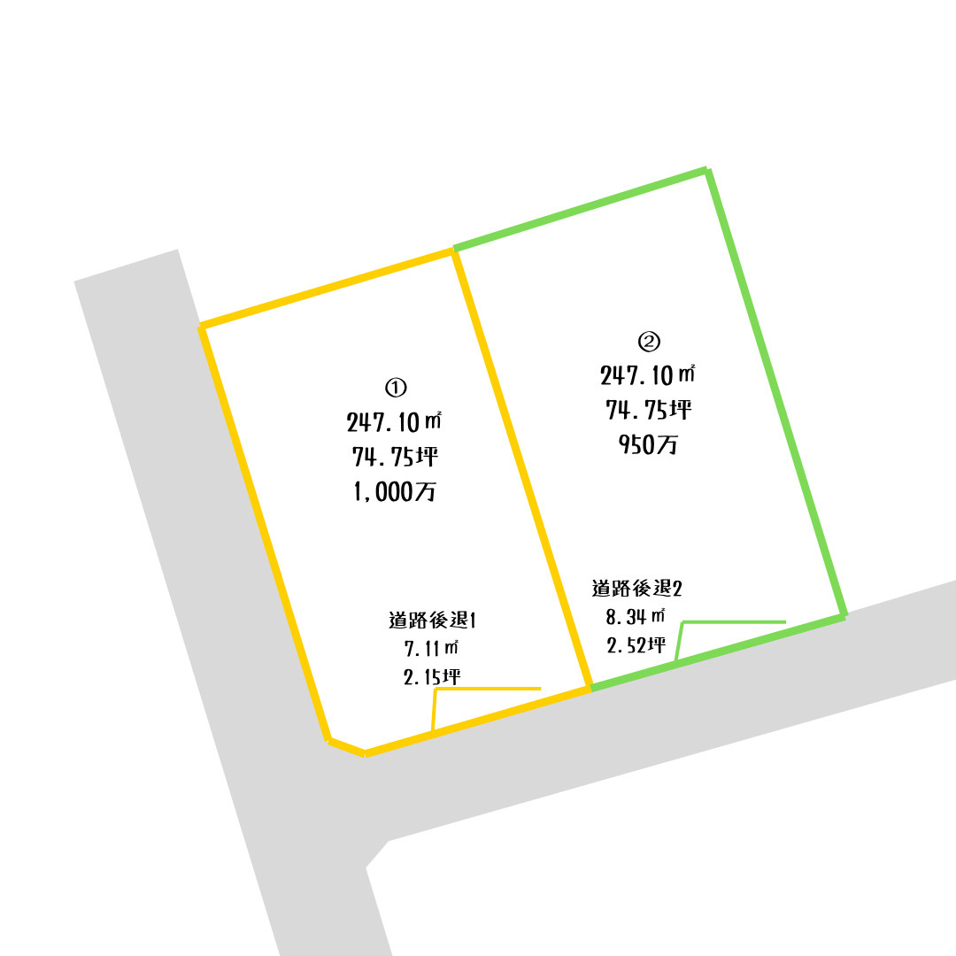 高崎市浜川町　土地 【全２区画】の区画図