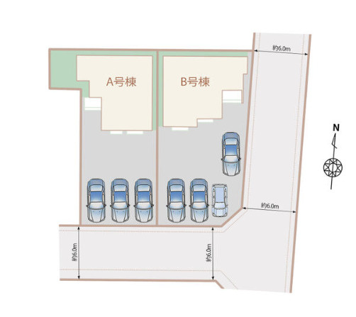 静岡市清水区蒲原東の新築一戸建の区画図