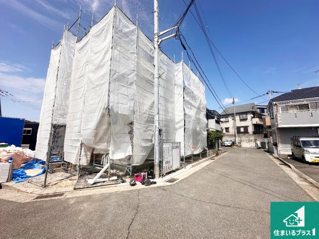 神戸市垂水区山手　第1期　新築一戸建ての前面道路含む現地写真|周辺は落ち着いた街並みの住宅地！子育てがしやすい住環境です！まだ未完成ですが、現地でしかわからない事もございます。是非一度ご覧ください。