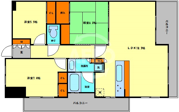 グランアッシュ野江　榎並小学校区の間取り|グランアッシュ野江　間取り