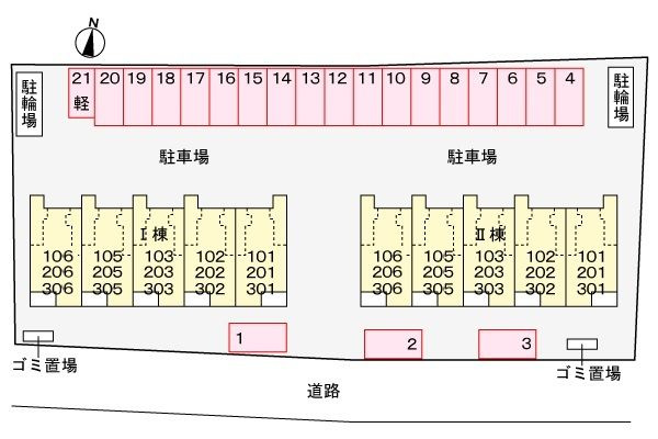 シャンテ瑞穂Ⅰの駐車場