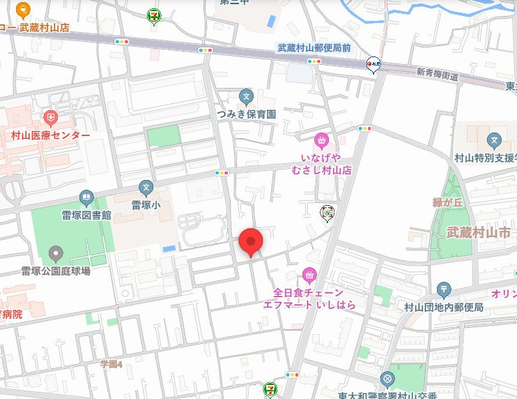 武蔵村山市学園3丁目　売地63坪　建築条件無しの地図