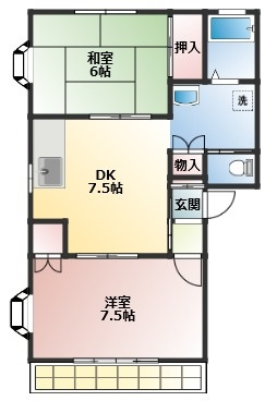 春日部市南３丁目のアパートの間取り