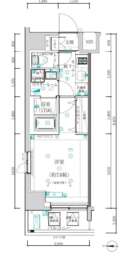 新宿区船町アルテシモレフィナの間取り