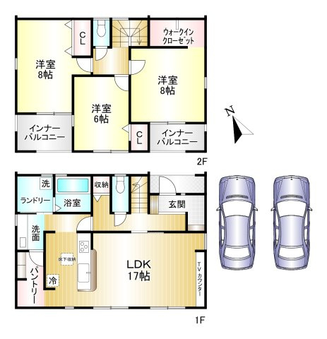 桜井市三輪　第10期全２棟の間取り|4LDK　土地面積：144.34ｍ2　建物面積：113.85ｍ2　駐車2台可