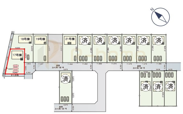 水戸市河和田町第3　新築戸建て　17号棟の区画図|大きなお買い物だからこそ、メリット・デメリットを伝えさせて頂きます。
R-homeにお任せください♪