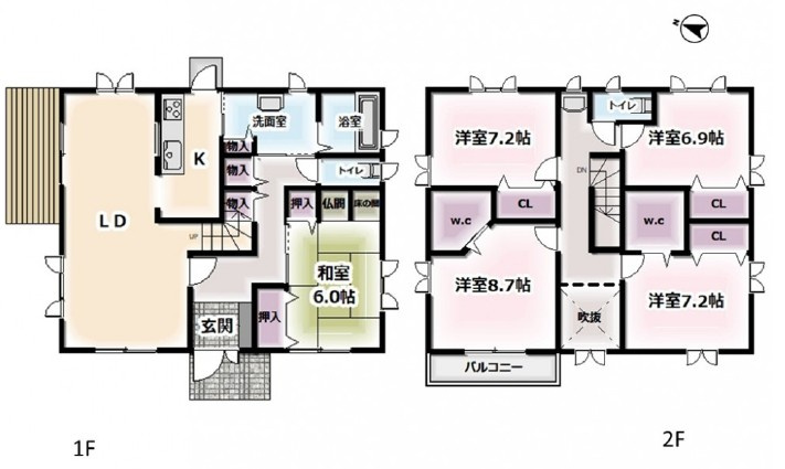 草津市追分6丁目　中古戸建ての間取り