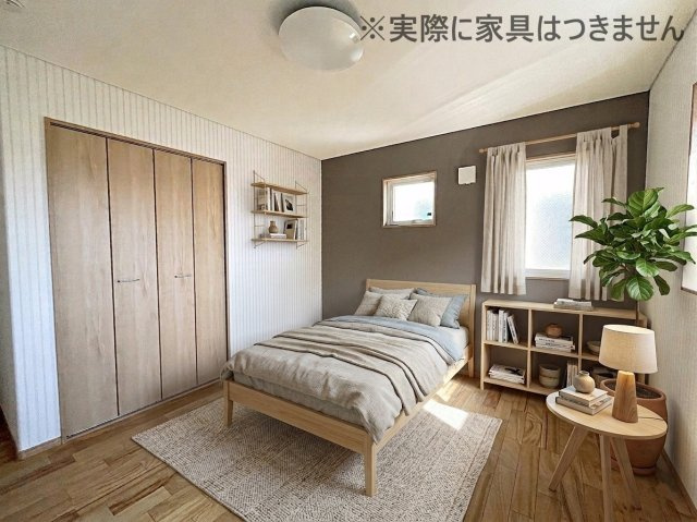 【エコnaホーム】　郡山市小原田1丁目　小原田小・小原田中の洋室|画像はバーチャルホームステージングの加工による演出で、実際の家具は付きません。