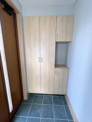 【エコnaホーム】　郡山市小原田1丁目　小原田小・小原田中の玄関|大容量のシューズボックスはご家族皆さんの靴をスッキリ収納！