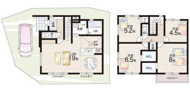 神戸市垂水区山手　第1期　新築一戸建ての間取り|1号地