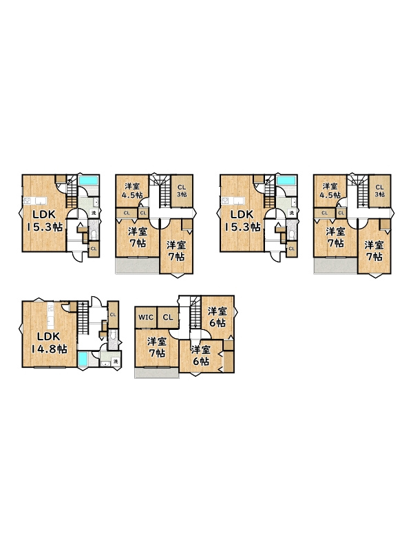 姫路市広畑区西蒲田全3棟/中古戸建【オーナーチェンジ】の間取り