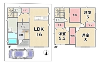 【参考プラン】 | 右京区太秦馬塚町　建築条件付 | 《参考プラン》建物価格：3200万円　延床面積：106.81平米