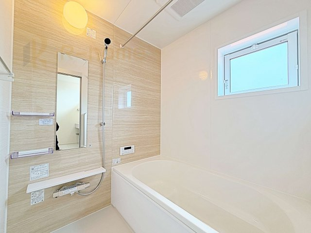 水戸市赤塚1丁目　新築戸建て　1号棟の浴室|１坪タイプの大きなお風呂で、小さなお子様とご一緒に入浴いただける広さです！