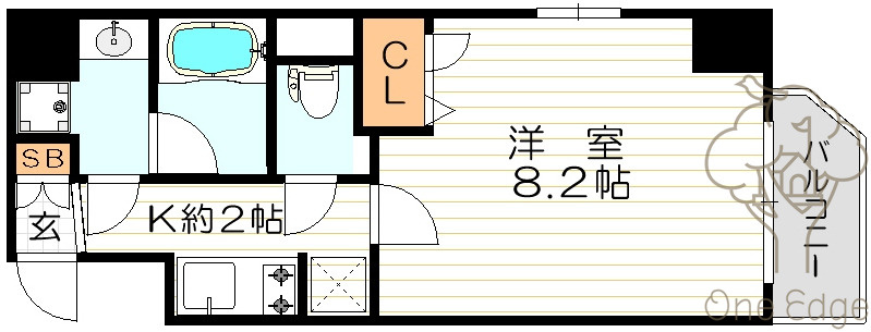 エスライズ東天満の間取り