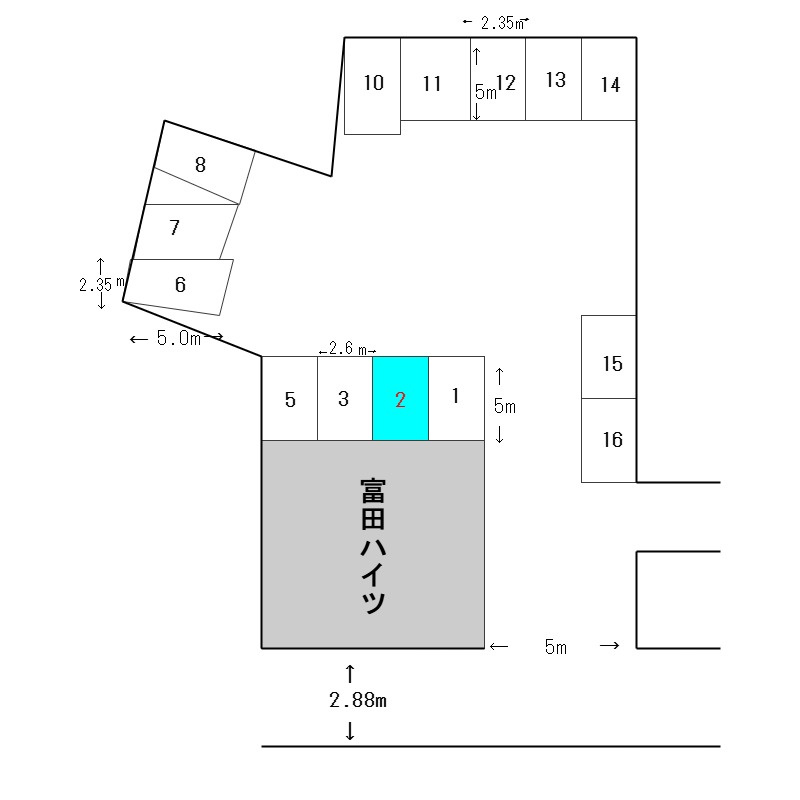 富田Y駐車場　第二の区画図
