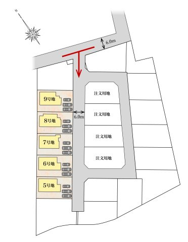 タマタウン古閑中Ⅲ　6号地の区画図