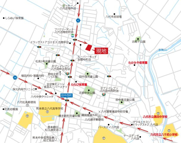 タマタウン古閑中Ⅲ　9号地の地図