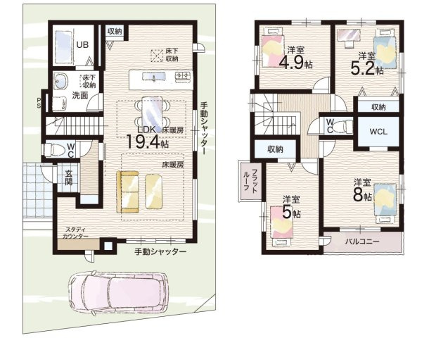 伊丹市鈴原町　第3期　新築一戸建ての間取り|1号地