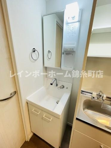 一之江新築アパート（仮名称）の独立洗面台|※建築中のため同施工会社参考写真となります。