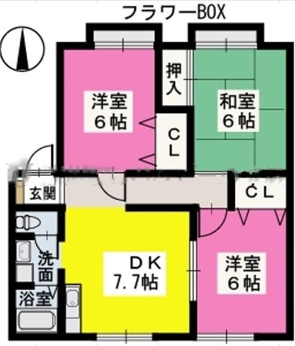 サンガーデン中原の間取り|※図面と現況が異なる場合は現況優先になります。
