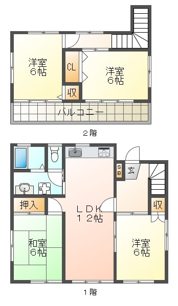 千守町2丁目戸建の間取り