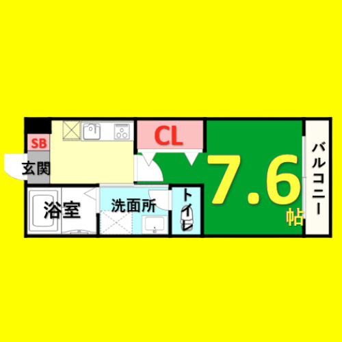 クレイビア熱田　名古屋市賃貸　仲介手数料無料の間取り