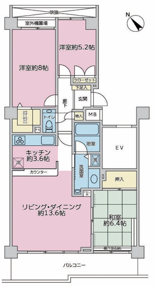 マンション暮らしでも譲れないワンにゃんライフ♪【リフォーム／ヒルトップ横濱根岸セントラルコート】の間取り