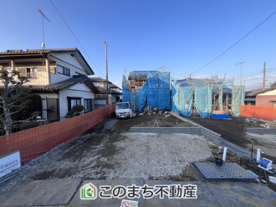 【外観】 | ブルーミングガーデン結城市結城　1号棟 | 建設中現地写真（同社施工完成物件・モデルハウスがご見学いただけます）