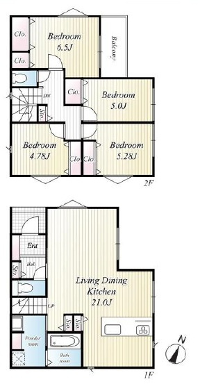 【間取り】 | 加古川市第１平岡町高畑（全３）　1号棟 | 4LDKです。