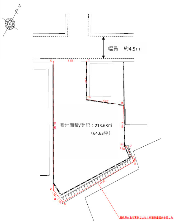 西片2丁目売地の土地図