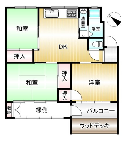 植田山住宅の間取り|間取図　※図面と現況が異なる場合は現況優先といたします。