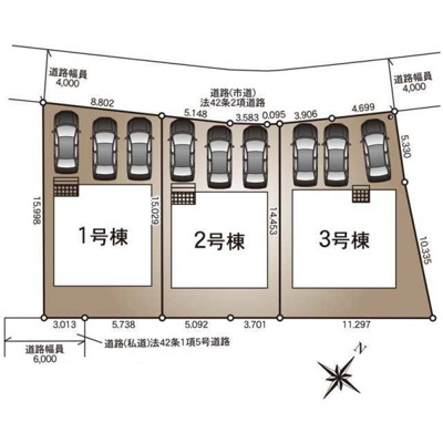 【区画図】 | 新築建売　坂口２号棟