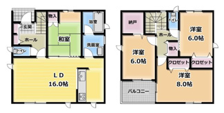【間取り】 | 新築建売　坂口２号棟