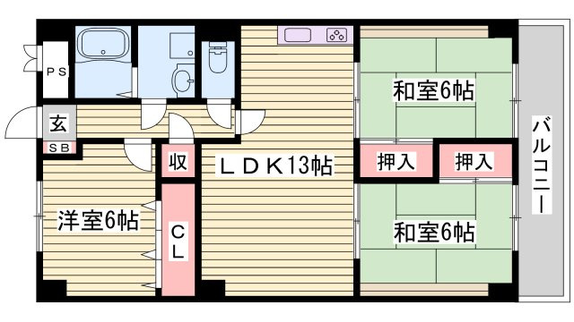 メゾン花北の間取り