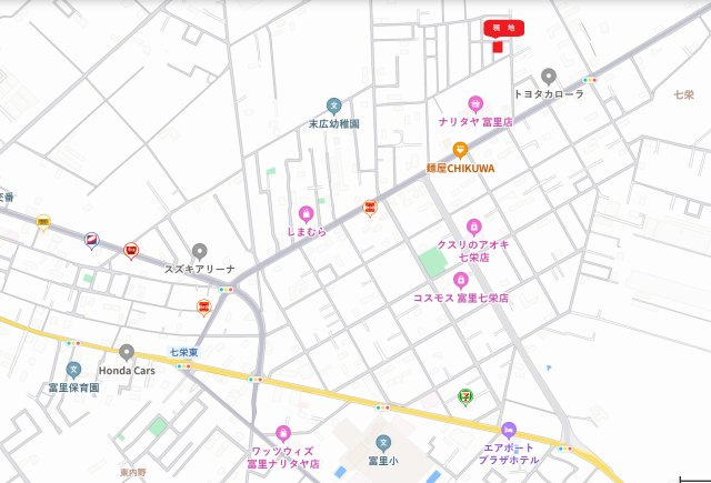 【限定1棟】富里市七栄の地図