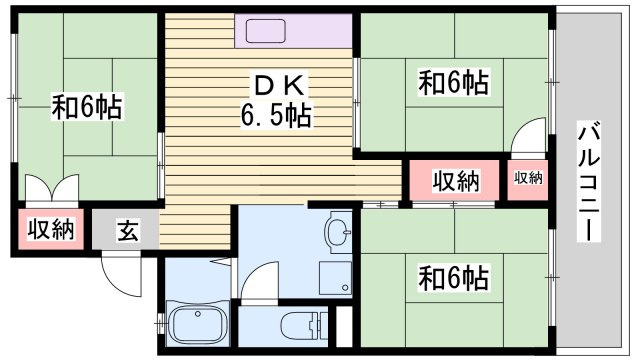 姫路市井ノ口のハイツの間取り