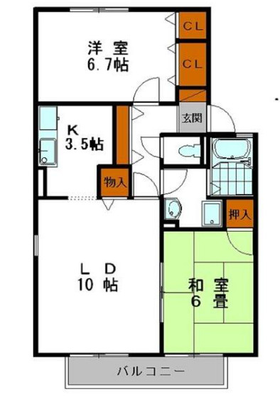 セジュール都倉の間取り