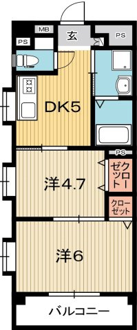 PERLA南川添Ⅱの間取り