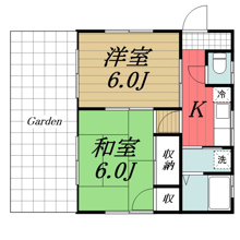 【間取り】 | 若松町貸家/2395-3