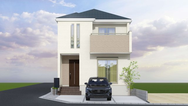 所沢市山口売地の外観パース|【1号棟】建物面積：96.05㎡(29.04坪)　