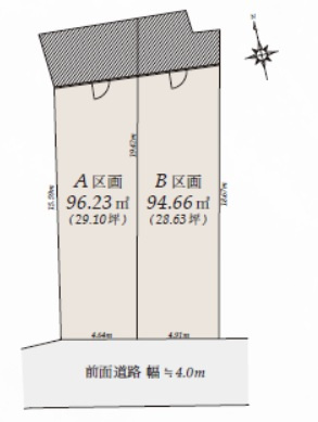 品川区西大井　建築条件付き売地A区画の土地図