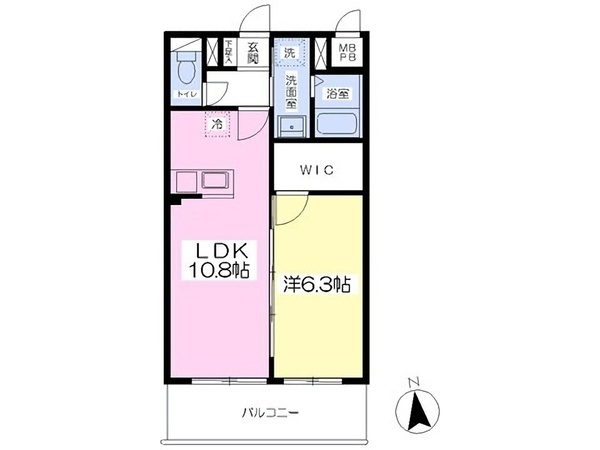 熊本市中央区九品寺２丁目の賃貸マンションの間取り