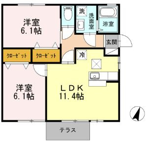 【間取り】 | 延沢戸建て　C棟 | 「延沢戸建て　C棟」の間取りです